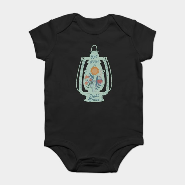 Let Your Light Shine Floral Lamp Baby Bodysuit by The WYLD Tribe